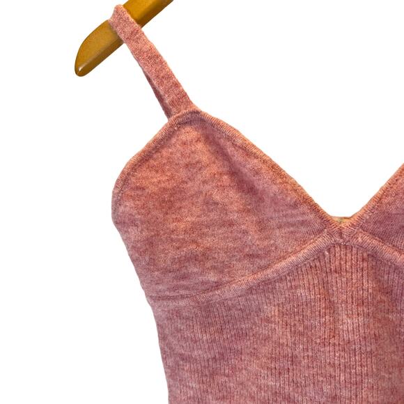 NWT WAYF by Nordstrom L Ally Soft Ribbed Knit Cami Top Tank Rose Cropped Sweater - Picture 5 of 6